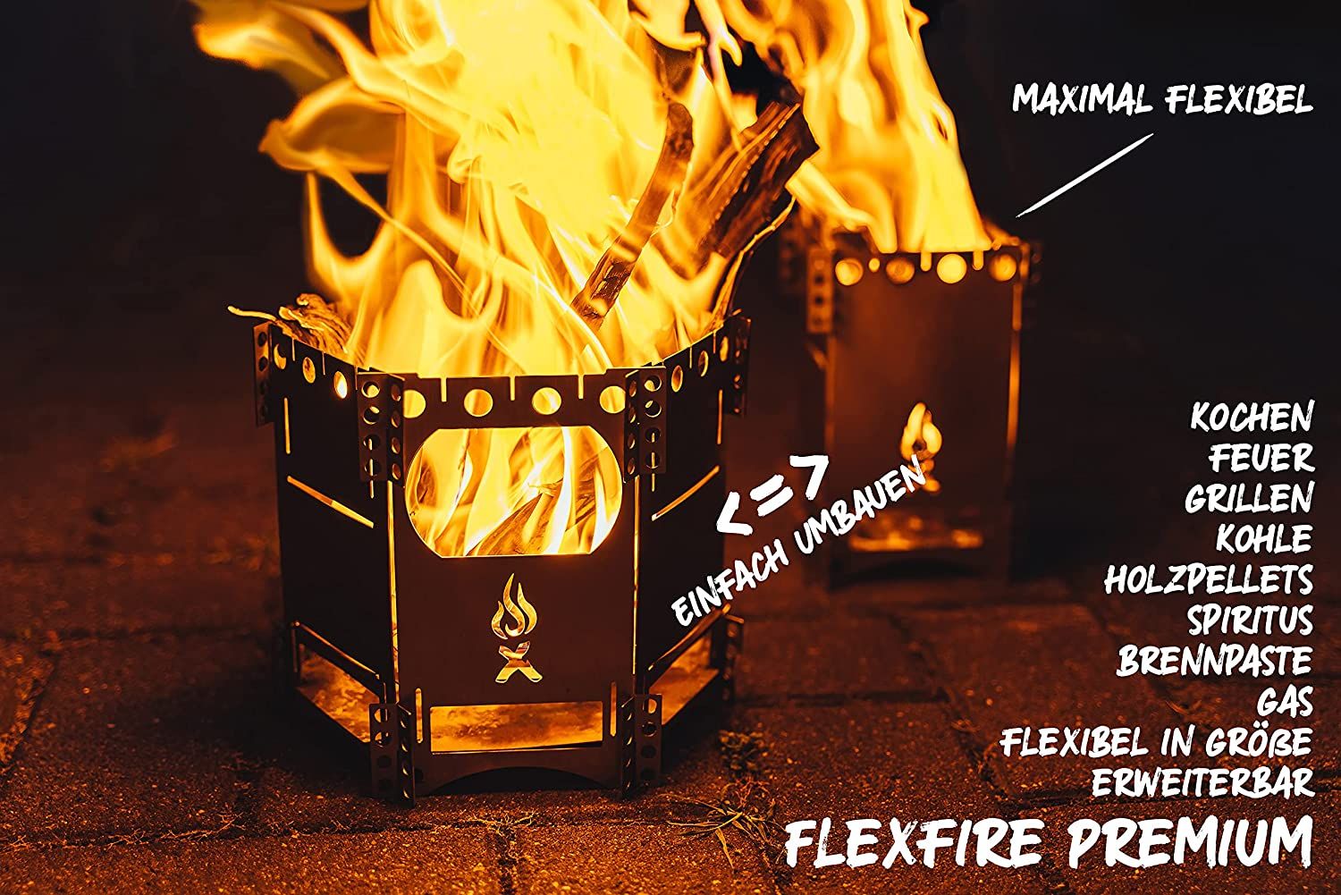 FlexFire Premium von Wikatech - mobile Feuerstelle, Kocher, Hobo