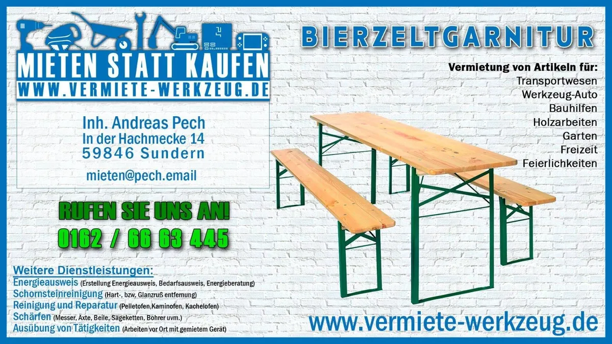 Bierzeltgarnitur Bänke Tische