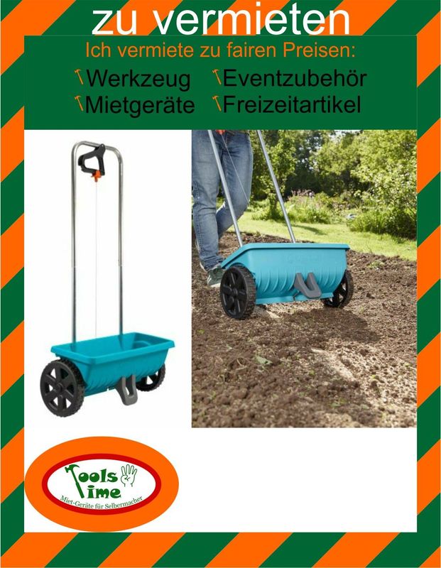  Streuwagen, Düngewagen Gardena, Einsäen, Düngen, Wiese, Rasen