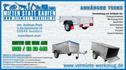 750kg Anhänger + Plane + Bordwänderhöhung   Sunder
